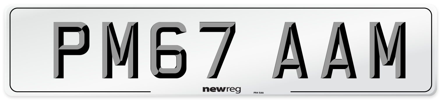 PM67 AAM Number Plate from New Reg